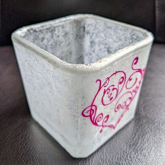 HANDMADE Glass Votive Vase with Heart - Picture 2 of 5